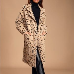 Leopard print knit coat worn once!